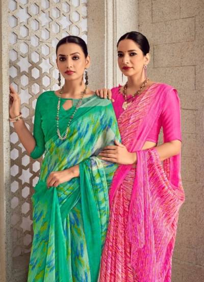 RUCHI STAR CHIFFON VOL-173 36801A TO 36806B DESIGNER CHIFFON SAREE WHOLESALER IN INDIA